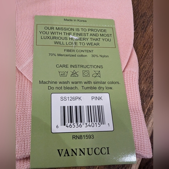 NWT Vannucci Couture pink Imperial Cotton Dress socks 3 pairs Women's shoe 6-10 - Picture 7 of 9
